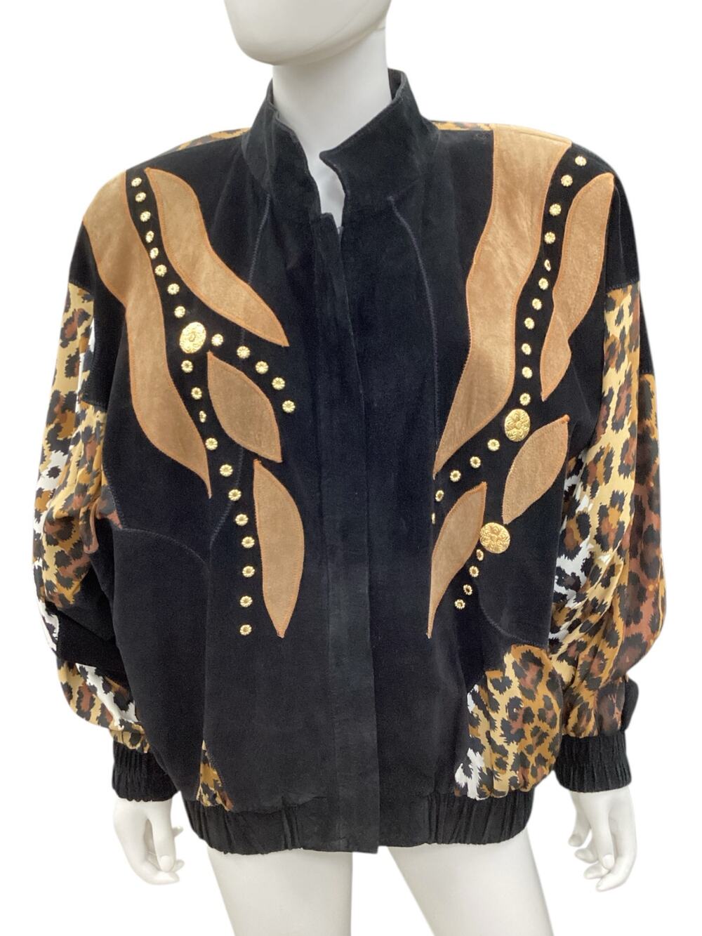 Vintage Elegantissimo Firenze Jacket Women’s Size L/XL 80’ Leather Animal Print